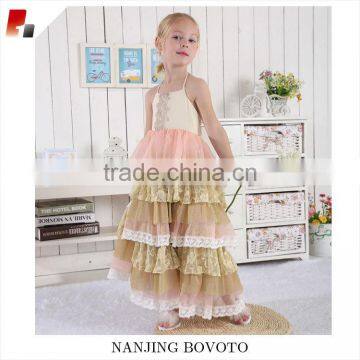 Boutique wholesale pink ruffle latin dress for party girls