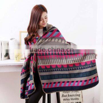 High Quality 2017 New Model Female Scarf Double-side Grid Printed Design Button With Hood Women Cloak photo-3