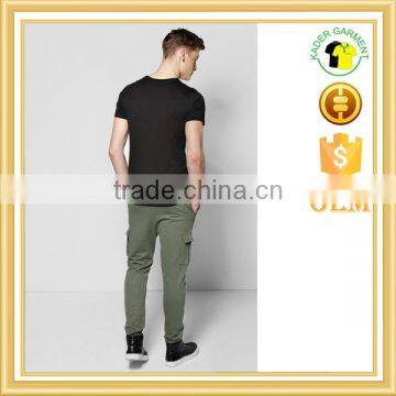 Army Green Tracksuits Bottom 100% Cotton Fleece Joggers With Pockets photo-2