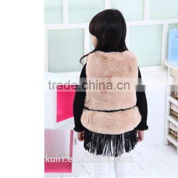 2015 Winter New Waistcoat European and American Girls Fur Vest Plus Thick Fringed/tassel Vest Faux Fur Vest Children's Jacket photo-6