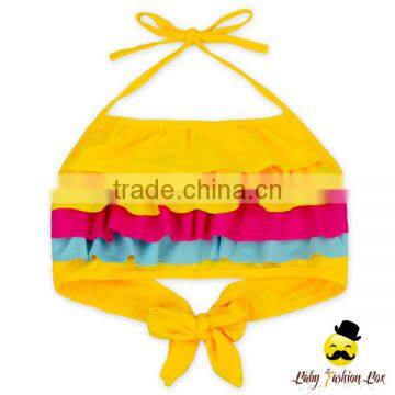New Model Children Colorful Ruffle Separable Rainbow Little Girl Cake Dress Swimwear Beach Mini Skirt photo-2