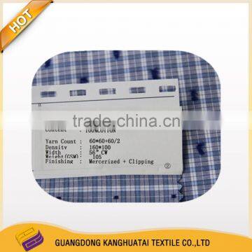 100% yarn dyed grid machines embrodery cotton fabric