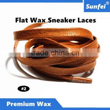 Recycle Waxed Flat Cotton Leather Accessories for All Court-Cross Shoes - All Size - 7-10mm width - Accept Custom - Brown