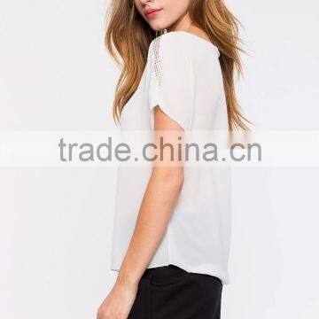 Online Shopping Women Clothes Fashion Embellished Lady Blouse photo-4