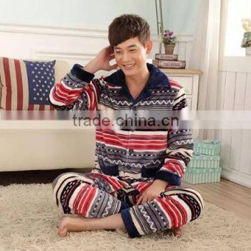 2015 Wholesale Flannel Men Winter Pajama Set photo-2