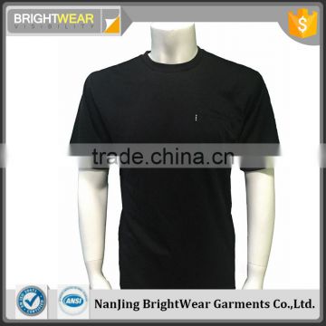 100% polyester black short sleeve birdeye mesh T-shirt with pocket can be customized