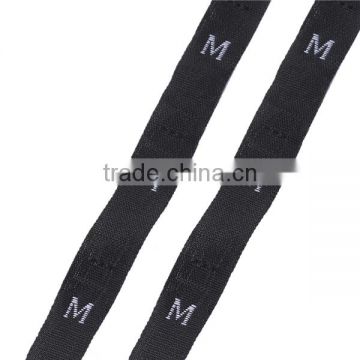 Polyester Clothing Labels Size Tags Craft Black Size M Embroidered Cloth Iron On Patch