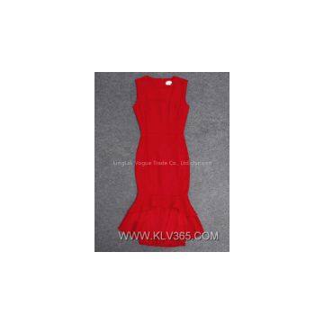 New Fashion Dress Design Elegant Ladies Red Mermaid Evening Dress photo-2