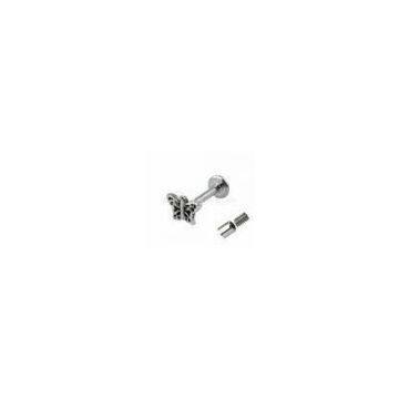 Butteryfly Spiral 316L Surgical Stainless Steel Internally Threaded Lip Labret Monroes Jewelry