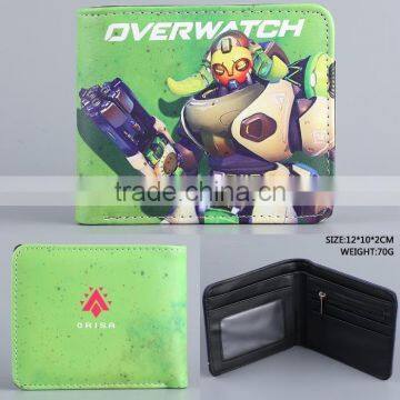 Japanese Style Game Overwatch Orisa PU Folding Purse New Fashion Design Good Quality Anime Wallet