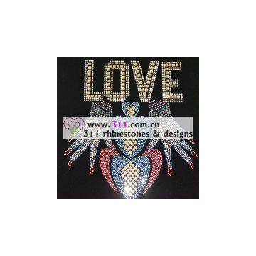 311 Letters Hot-fix Heat Transfer Rhinestone Motif Design 2