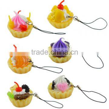 Fashionable Charm Mobile Phone Pendant in EVA Material,Charms Cake Rubber Hanger for Mobile