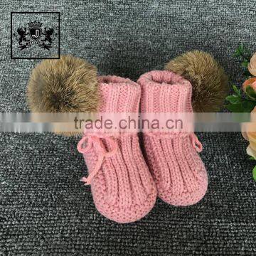 Wholesale 0-3-6-12 Month Girls Babies' Booties Knitted Baby Shoes 2017