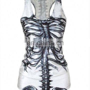 Manufacturer sale attractive style fashion skeleton sleeveless rock T-shirt