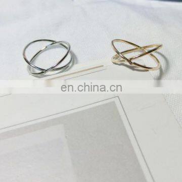 Korean Minimalist Cross Hollow Alloy Ring Above Knuckle Ring photo-3