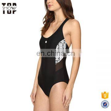 China Suppliers High Cut Leg Front Zip Swimwear One Piece Woman photo-2