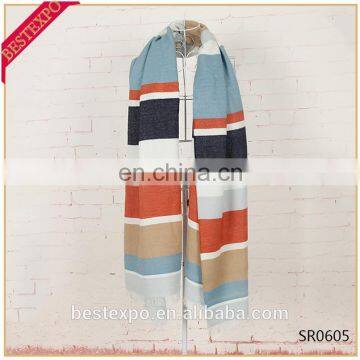 wholesale new acrylic stripe multicolor shade blanket scarf palestine pashmina shawl