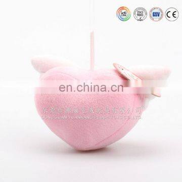 Chinese ICTI Factory Peach Heart With Wings Keychain Toy Stuffed Heart Toy Can Pass ASTM/CPSIA/EN71 photo-3