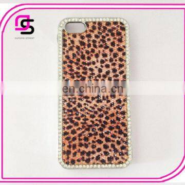 Hot Selling luxury LEOPARD phone case with stone,animal print phone case