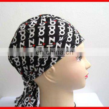 Custom design full mold logo printing cotton pirate hat cheap bandana cap for kids and adults