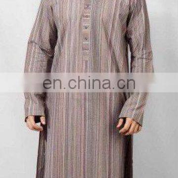 A muslim stripes kurtas - Wholesale, Muslim Kurta, Men Wear jubba, Thobe, Daffah, Thawb, Emran Brown Galabiyya-