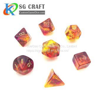 SueGao CARFT Factory Custom Colorful Polyhedral Plastic Dice Set