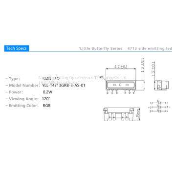 0.2w Epistar Chip Plcc6 4713 Smd Side Emitting Rgb Led Chip photo-2