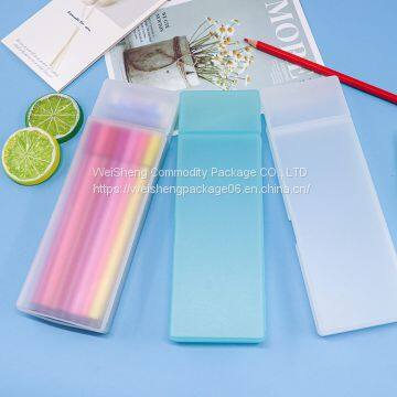 WEISHENG Factory Double Long Pencil Box Rectangle Crayons Color Pens Highlighter Stationery Case Boxes