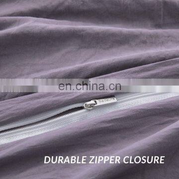 Hot Sell Ins Style Grey Purple 100% Microfiber 3 Piece Bed Sheet Set Full King Duvet Cover photo-5