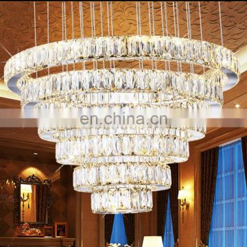 Eight Rings Luxury Led Pendant Light Fixture K9 crystal chandeliers for dining room