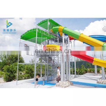 water park slide platform with stair