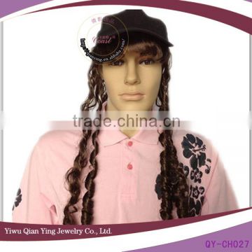 blcak basball adjustable wig cap