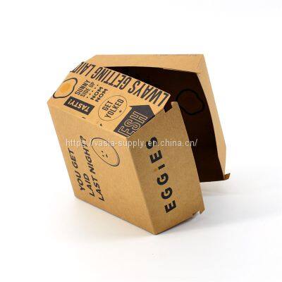 Eco friendly food containers Paper Clamshell Take Out Boxes hamburger takeaway cardboard