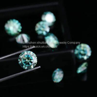 Синий-зелёный Moissanite Vvs
