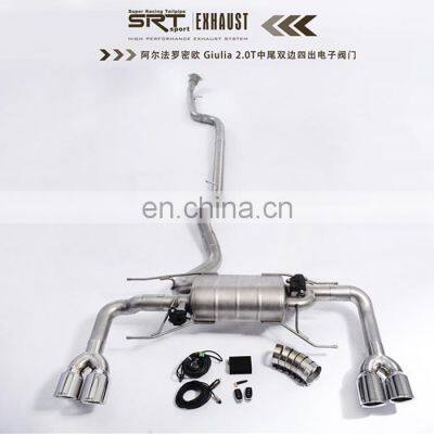 Car Exhaust for Alfa Romeo Giulia Stainless Steel Pipes Catback With Quad Double Tip photo-2