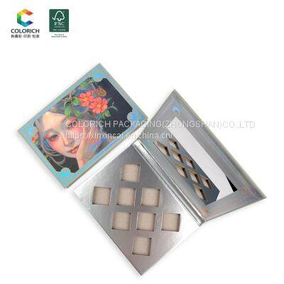 Empty shimmer eyeshadow palette container empty vegan glitter eyeshadow palette private label eyeshadow palette gold colors