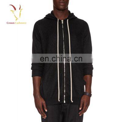 Men's zipper knitting pattern hooded cardigan Sweater