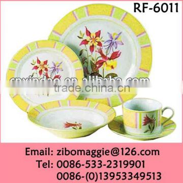 Hot Sale China Made Porcelain Floral Designed Germany Dinner Set for Tableware