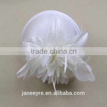 Wholesale Satin Felt Base Flower With Feather Baby Headband photo-4