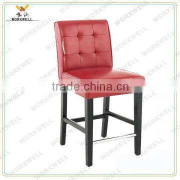 WorkWell PU high quality solid wood dining chair with high Rubber wood legs Kw-D4063