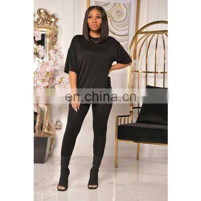 Manufacturer Customized Women's Summer New Casual Comfortable Loose Short-sleeved T-shirt + Trousers Sports 2-piece Set of Jogge photo-4