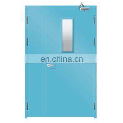 Commercial fireproof one hour two hours double leaf fire rated steel door for hospital seals