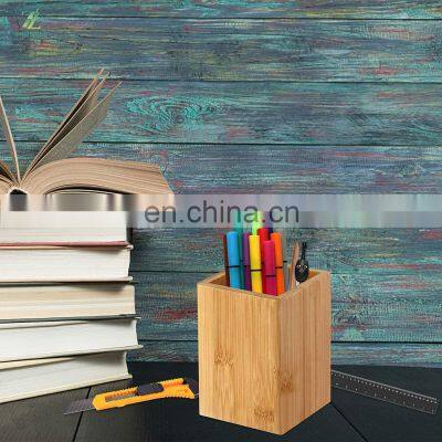 Bamboo Wood Desk Pencil Holder Stand Multi Purpose Use Pencil Cup Pot Desktop Organizer Pen Cup Holder photo-5