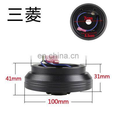 AOSU Black Aluminum 6 Hole Steering Wheel Base Connection Adapter Quick Release Hub Boss Kit For Mitsubishi