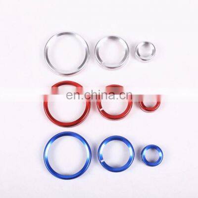 For Alfa Romeo Giulia Stelvio 2017 Aluminum Alloy Interior Center Control Multimedia Knob Ring Trim Set of 3pcs