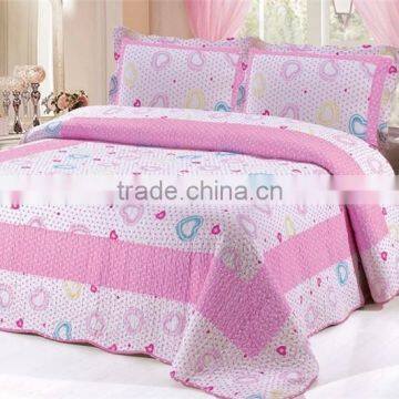 100% cotton handmade patchwork bedspreads home textile high quality Chinese factory bed cover set pink flower bed set