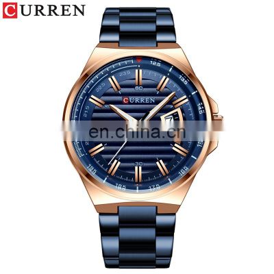 CURREN 8375 wholesale stainless steel blue dial analog current quartz made in prc men wrist watch