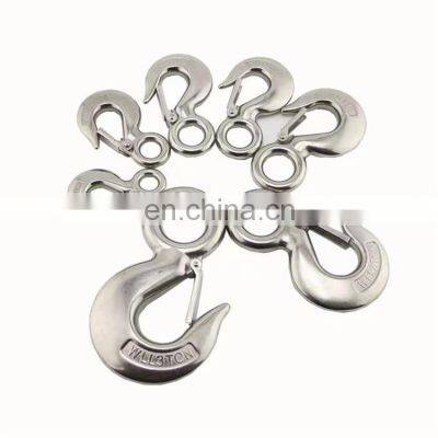 Factory Wholesale 200KG Metal Stainless Steel Hooks For Hanging Lifting Eye Hook With Safety Latch