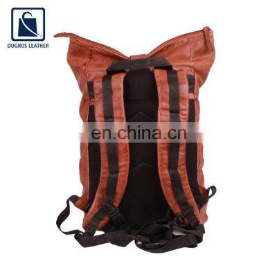 Vintage Style Swiss Cotton Lining Premium and Luxury Stylish Look Genuine Leather Women Backpack Bag From India