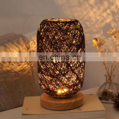 Unique Hot Sale Boho Rattan Style Table Lamp Decorative Kid's Room Bedroom LivingRoom Vietnam Manufacturer photo-5